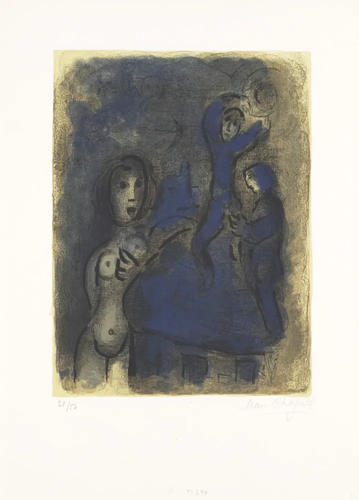 Litografia Chagall - Rahab et les espions de Jéricho 