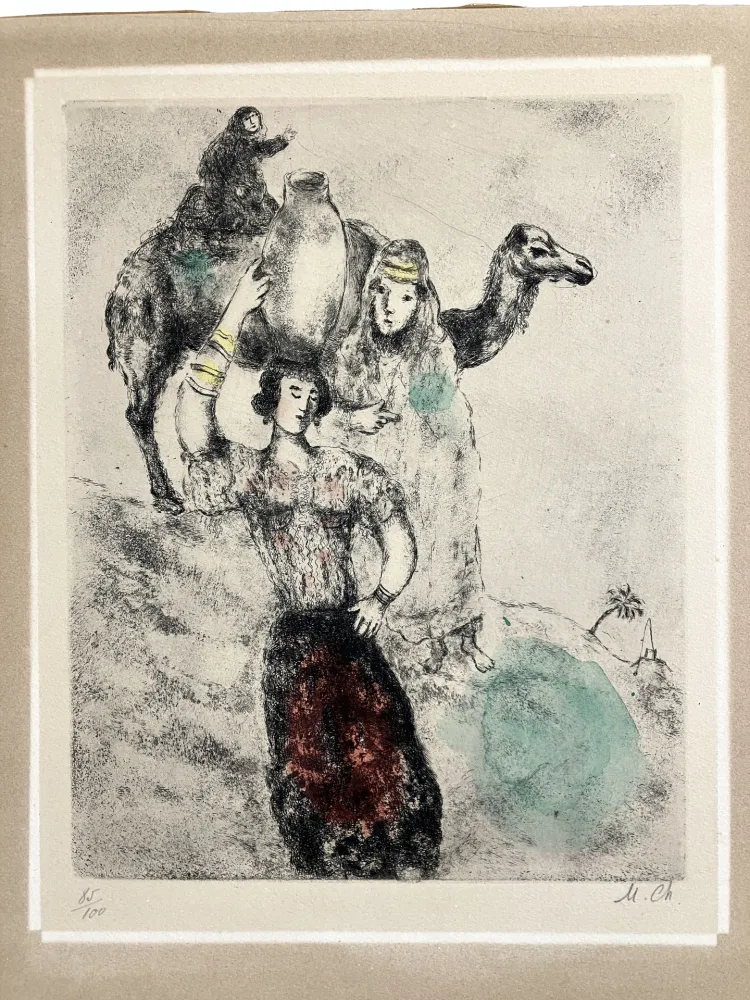 Acquaforte Chagall - Rebecca à la fontaine circa 1931-1939