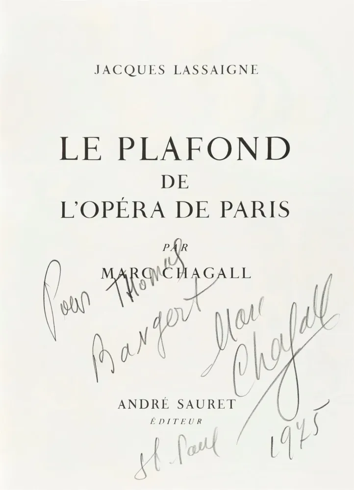 Libro Illustrato Chagall - Signed and dedicated-Le Plafond de l’Opéra de Paris