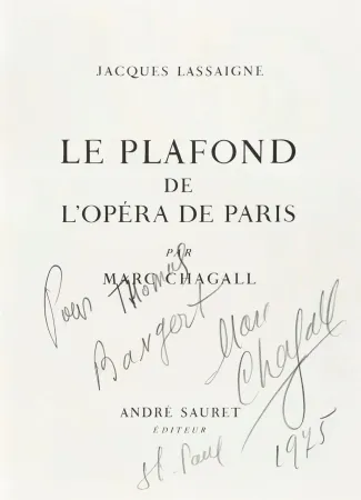 Libro Illustrato Chagall - Signed and dedicated-Le Plafond de l’Opéra de Paris