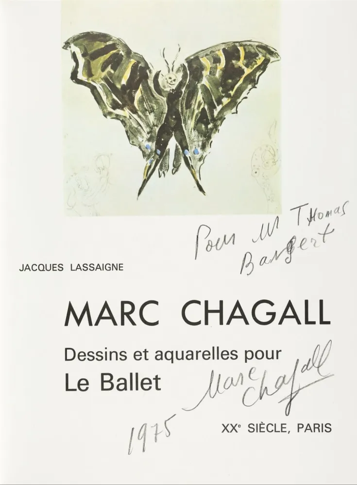 Libro Illustrato Chagall - Signed & Dedicated - Dessins et aquarelles pour Le Ballet 