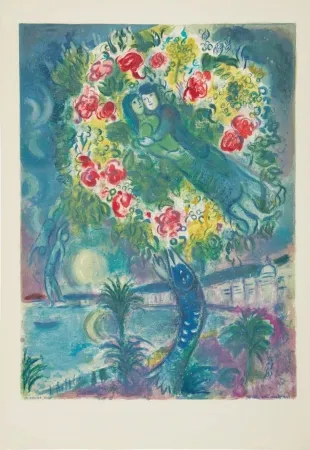 Litografia Chagall - Sirène au pin (Sirene with Pine)