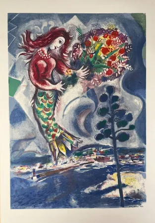 Litografia Chagall - Sirène au pin (Sirene with Pine)