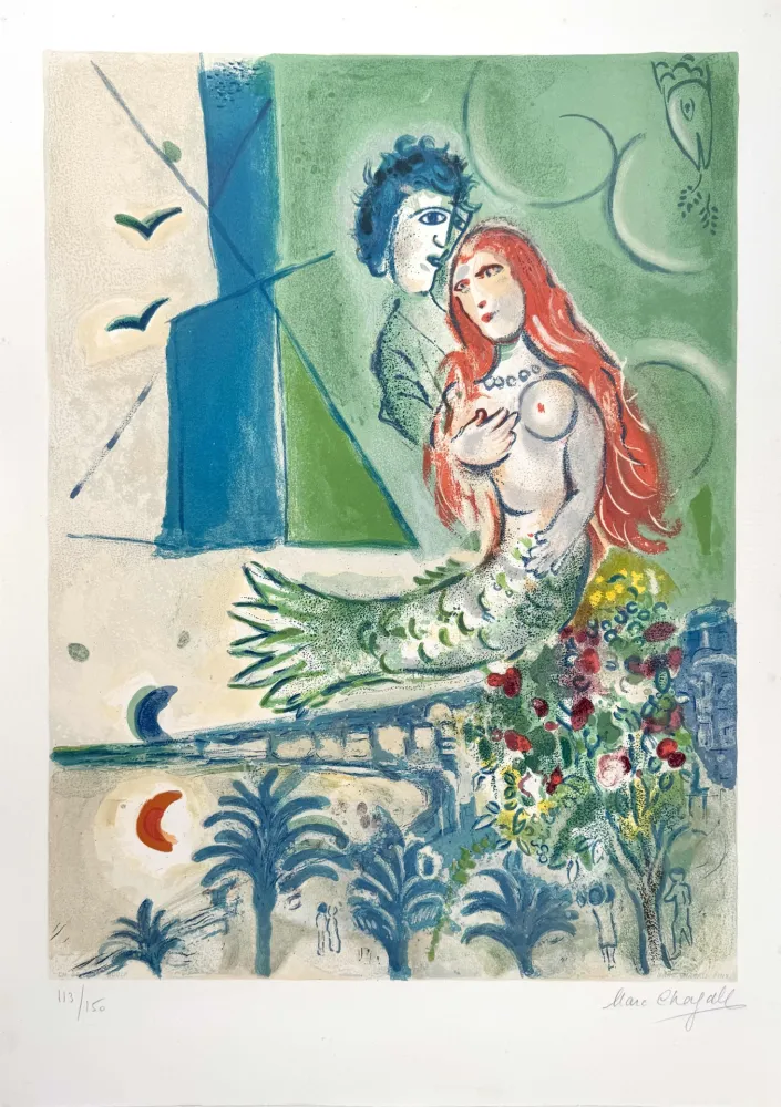 Litografia Chagall - Sirène au Poète 