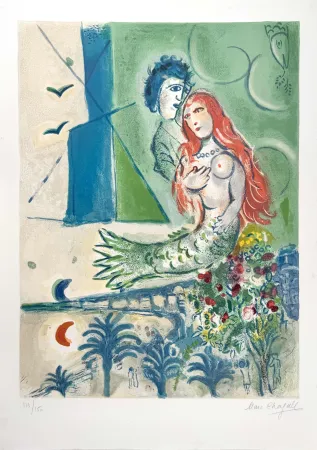 Litografia Chagall - Sirène au Poète 