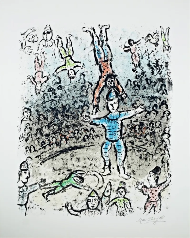 Litografia Chagall - The Acrobats