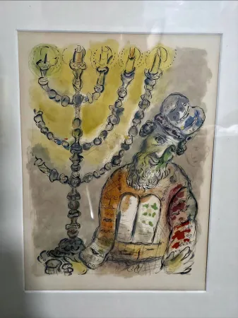 Litografia Chagall - The Mission of Bezaleel - The story of Exodus 1966
