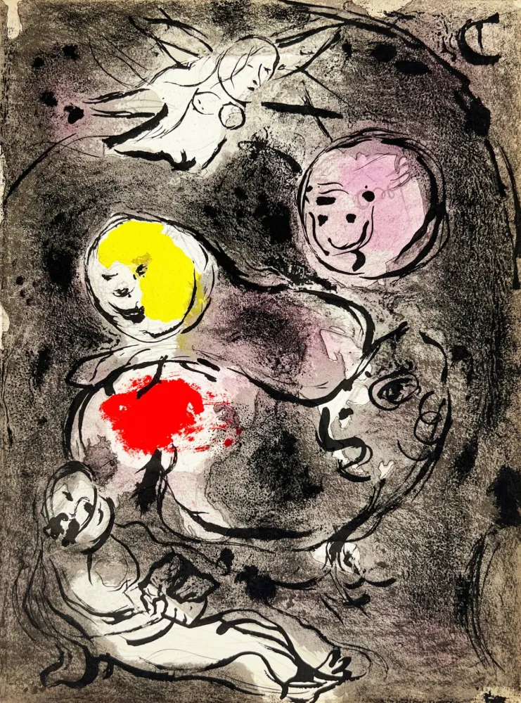 Litografia Chagall - The Prophet Daniel in the Lions' Den