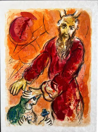 Litografia Chagall - Then came Amalek and fought with Israel in Rephidim. And Moses sayde to Ioshua, 'Chuse us our men, and goe fight with Amalek