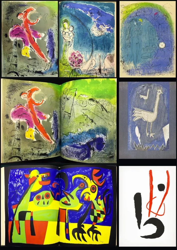 Libro Illustrato Chagall - VERVE Vol. VII. N° 27-28. VISIONS DE PARIS - 34 lithographies (1953)