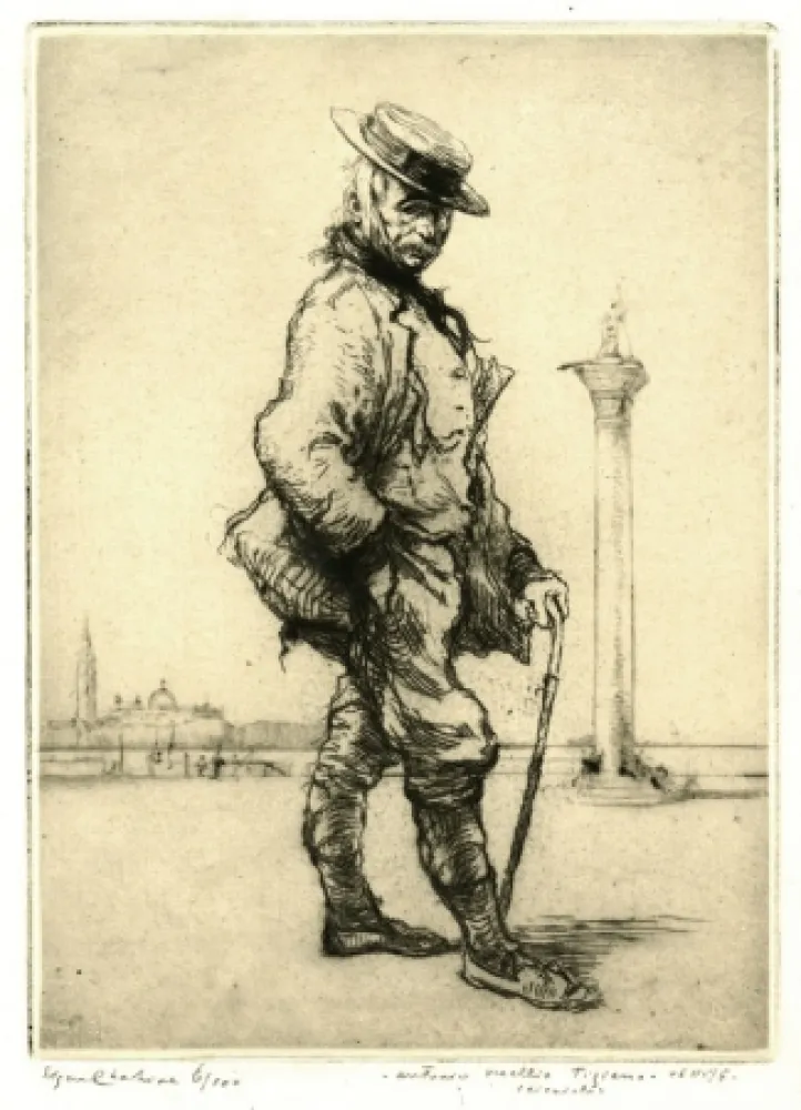 Acquaforte Chahine - Antonio Vecchio Tiziano, Venise