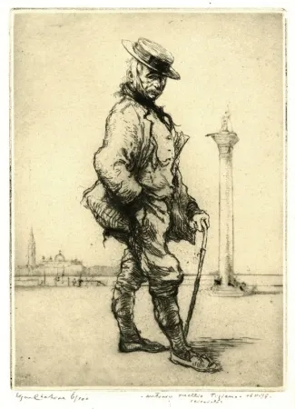 Acquaforte Chahine - Antonio Vecchio Tiziano, Venise