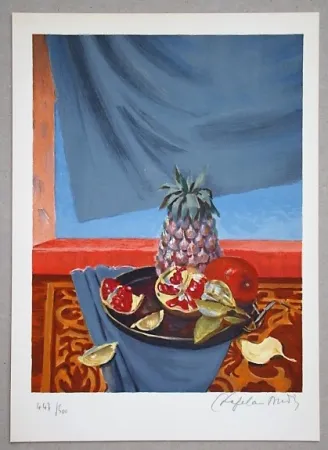 Litografia Chapelain-Midy - Nature Morte aux Ananas et Grenades