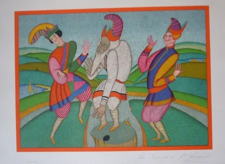 Litografia Chemiakin - Carnaval