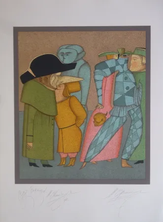 Litografia Chemiakin - Carnaval