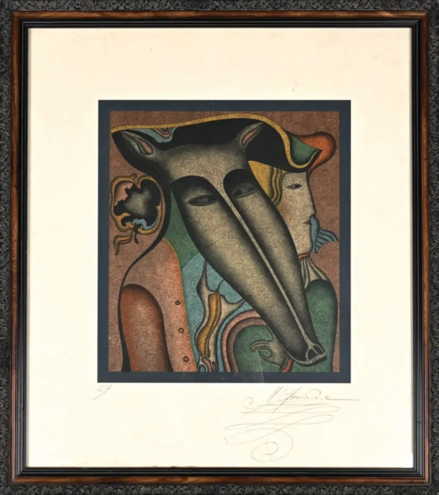 Litografia Chemiakin - Gendarme and Rebecca