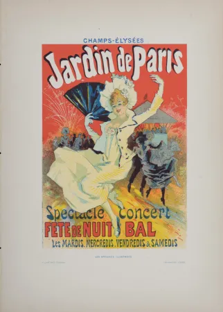 Litografia Cheret - Jardins de Paris, 1896