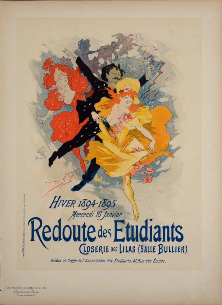 Litografia Cheret - Les Maîtres de l'Affiche : Redoute des Étudiants, 1897