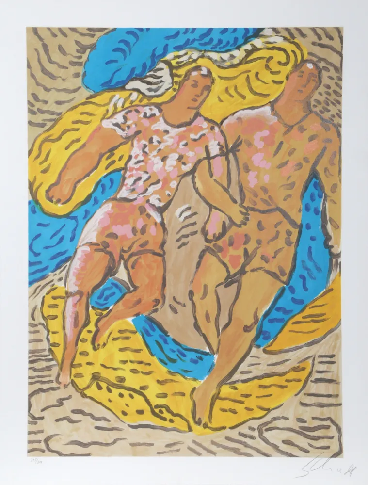 Litografia Chia - Athletes