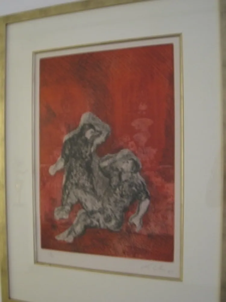 Incisione Chia - Two persons in a Garden