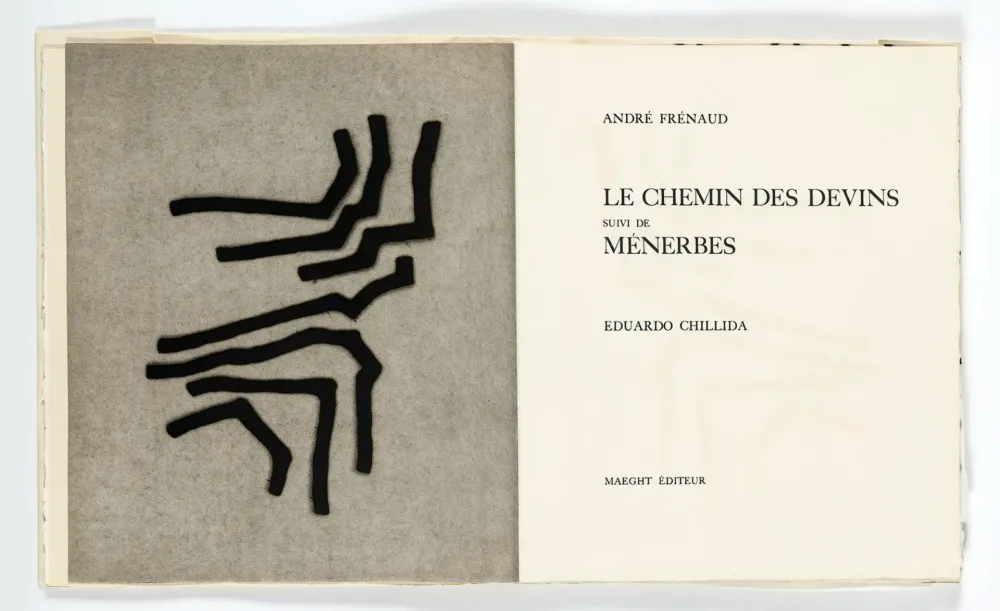 Libro Illustrato Chillida - André Frénaud. LE CHEMIN DES DEVINS, suivi de Ménerbes (1966)