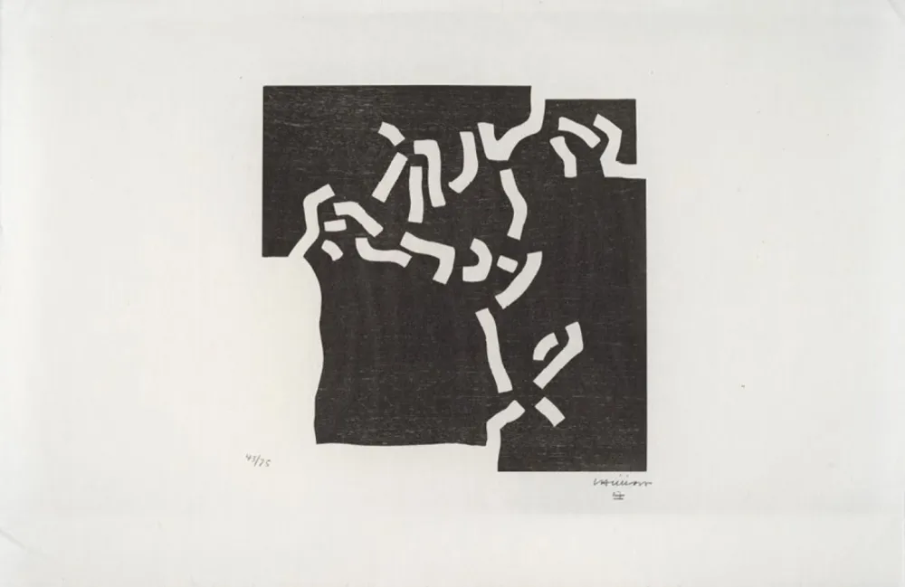 Incisione Su Legno Chillida - Beltza II