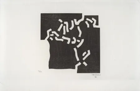 Incisione Su Legno Chillida - Beltza II