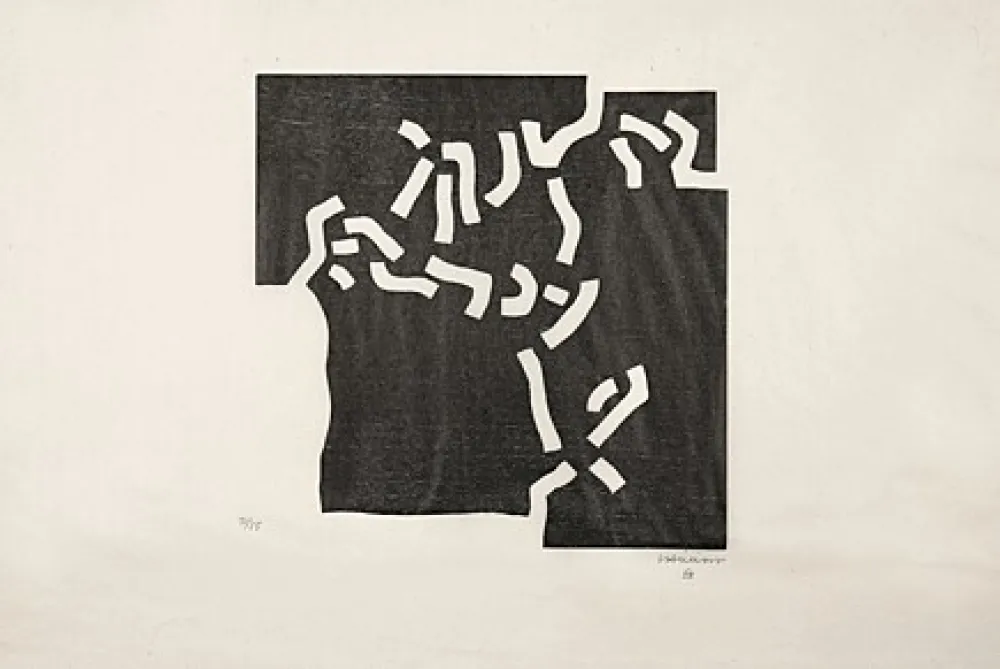 Incisione Su Legno Chillida - Beltza II (Schwarz II)