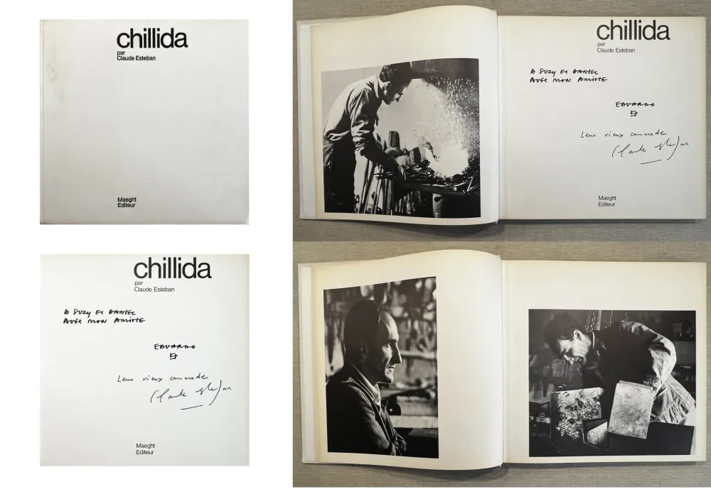 Libro Illustrato Chillida - C. Esteban. CHILLIDA. Monographie dédicacée par l'artiste et l'auteur (1971)