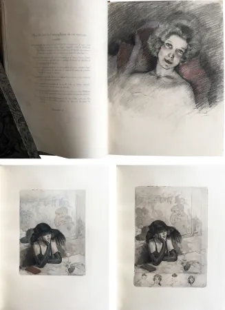 Libro Illustrato Chimot - LA PETITE JEANNE PÂLE, suivi de la Petite Sirène du Pont des Arts (1922). 1 des 5 Japon avec dessin original et suites.‎ 