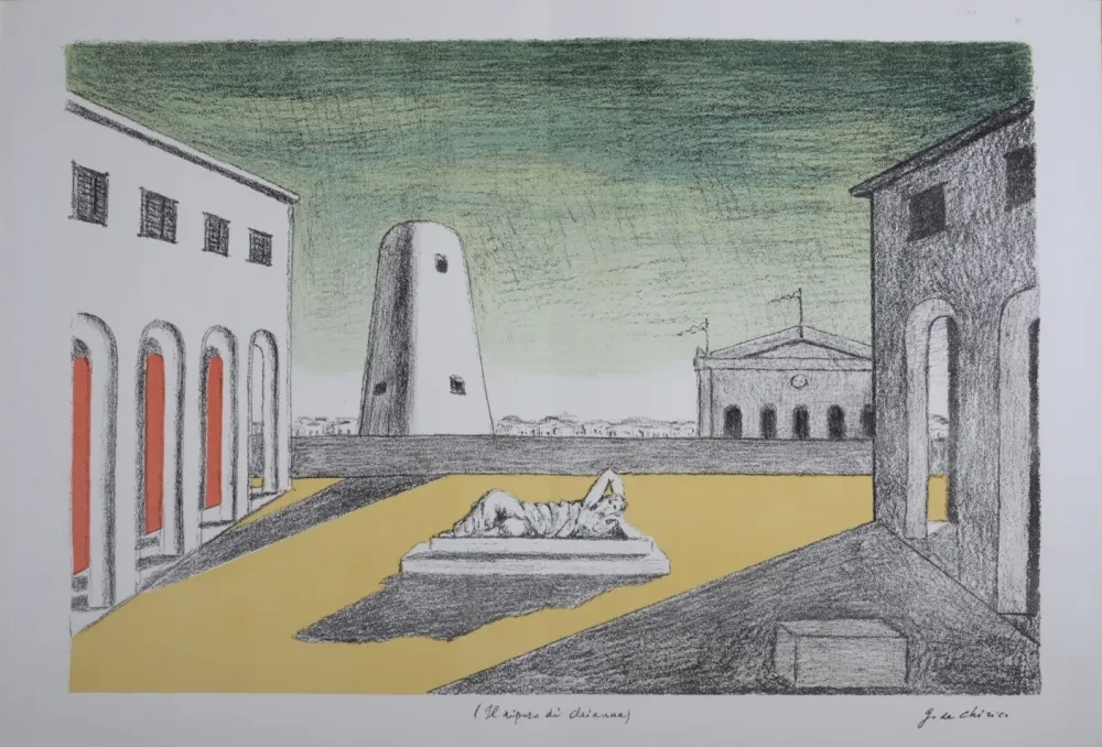 Litografia Chirico (De) - Le repos d'Arianne
