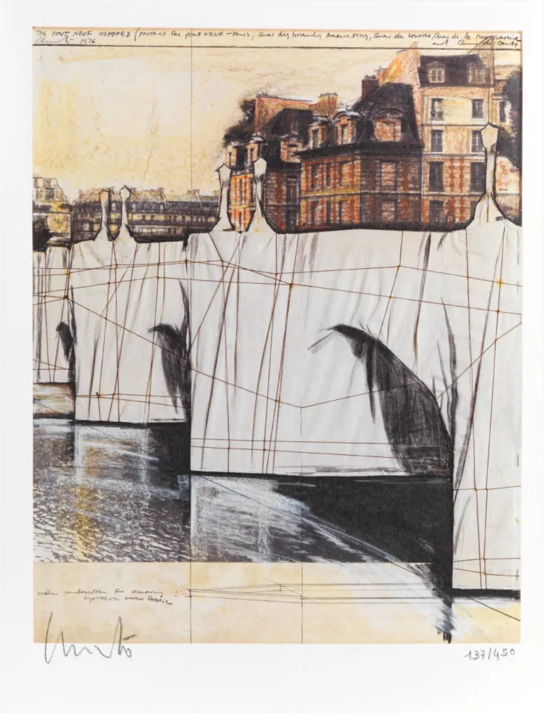 Litografia Christo & Jeanne-Claude - The Pont-Neuf Wrapped (Project for Paris), 2020