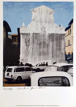 Serigrafia Christo & Jeanne-Claude - Wrapped Fountain Spoleto