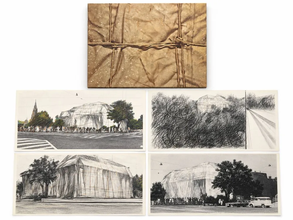 Serigrafia Christo & Jeanne-Claude - Wrapped Kunsthalle Bern, Project (complete portfolio of four)