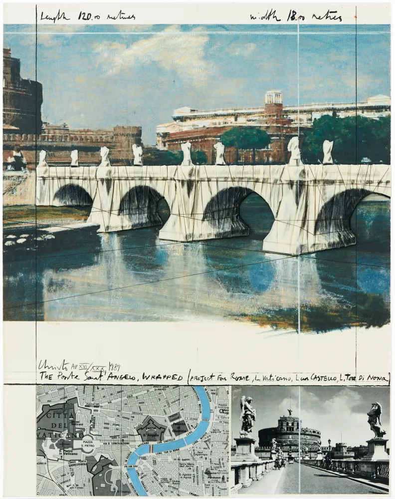 Multiplo Christo - Ponte Sant Angelo, Wrapped (Project for Rome)
