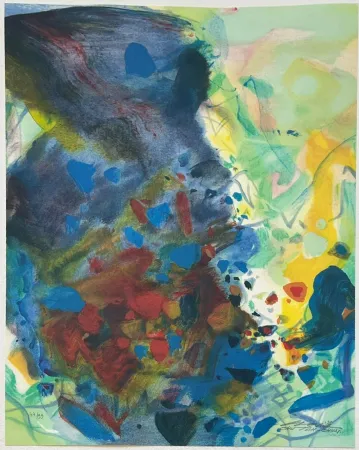 Litografia Chu Teh Chun  - Saison bleue (Planche VII) 