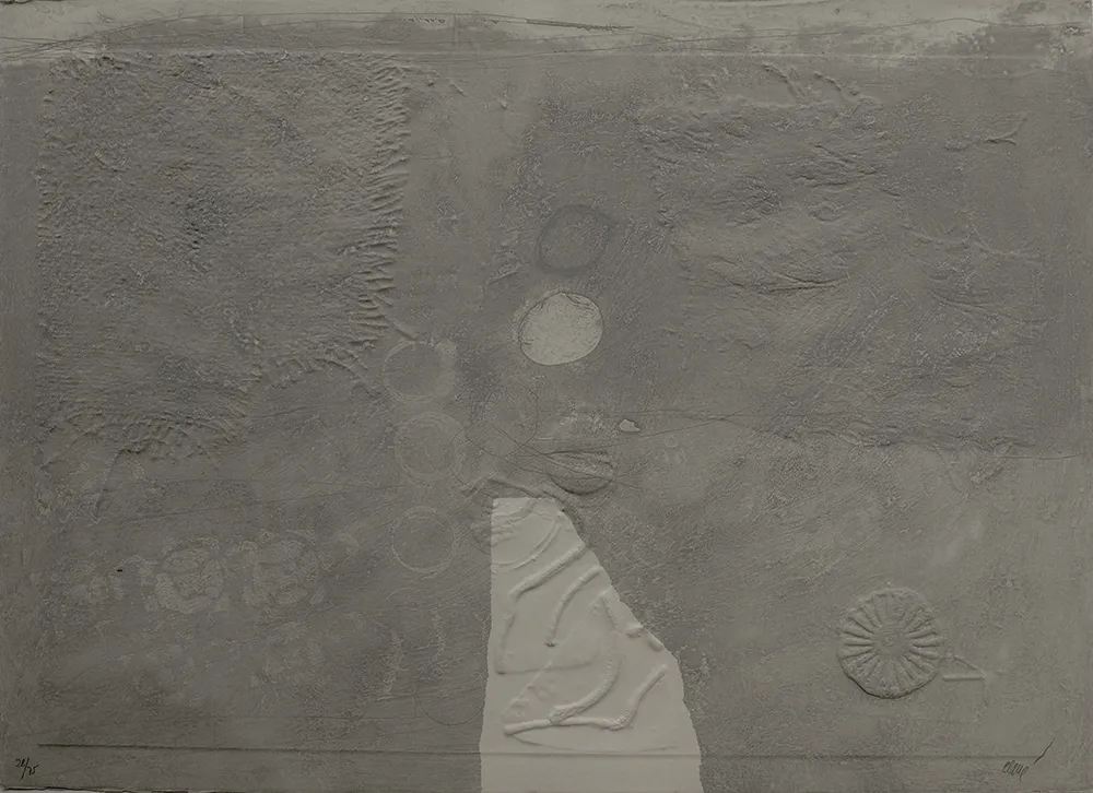 Incisione Clavé - Gaufrages sur fond bleu