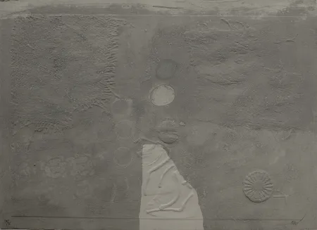 Incisione Clavé - Gaufrages sur fond bleu