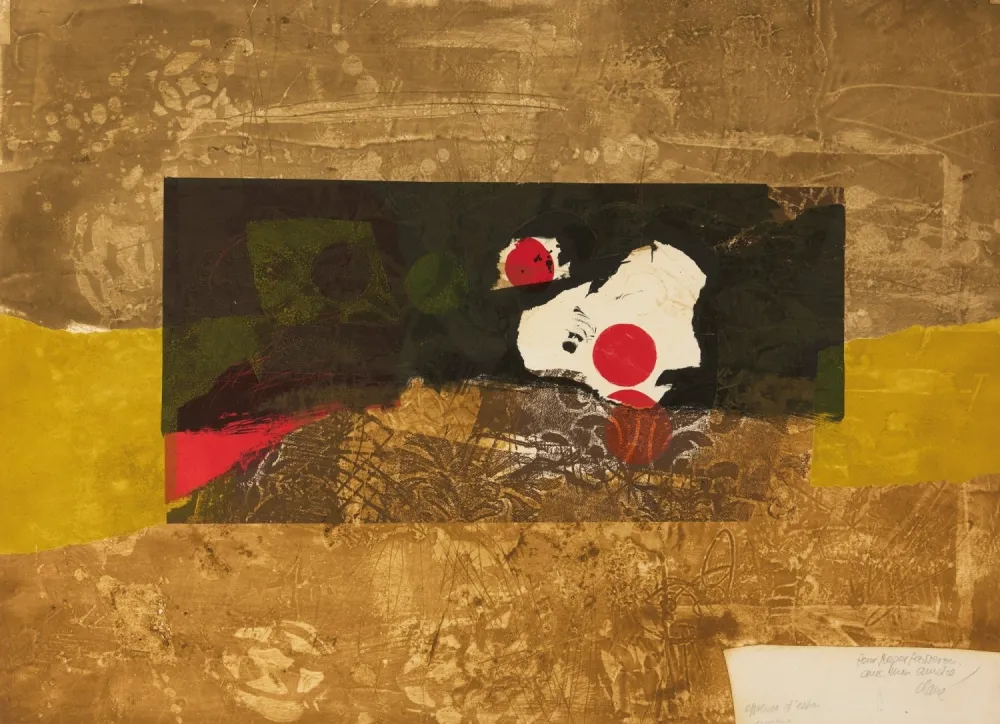 Incisione Clavé - Points rouge et vert