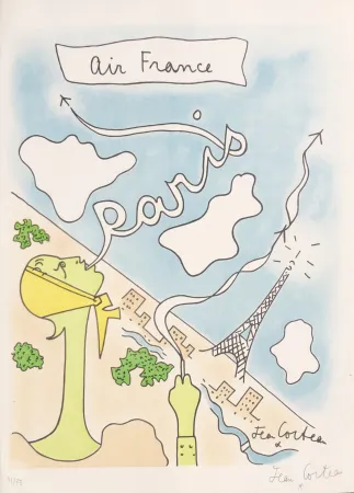 Litografia Cocteau - Air France