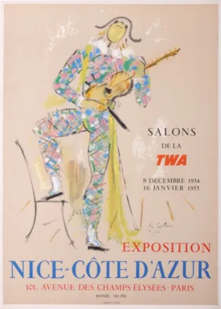 Litografia Cocteau - Exposition Nice - Côte d'Azur Salons de la TWA, 