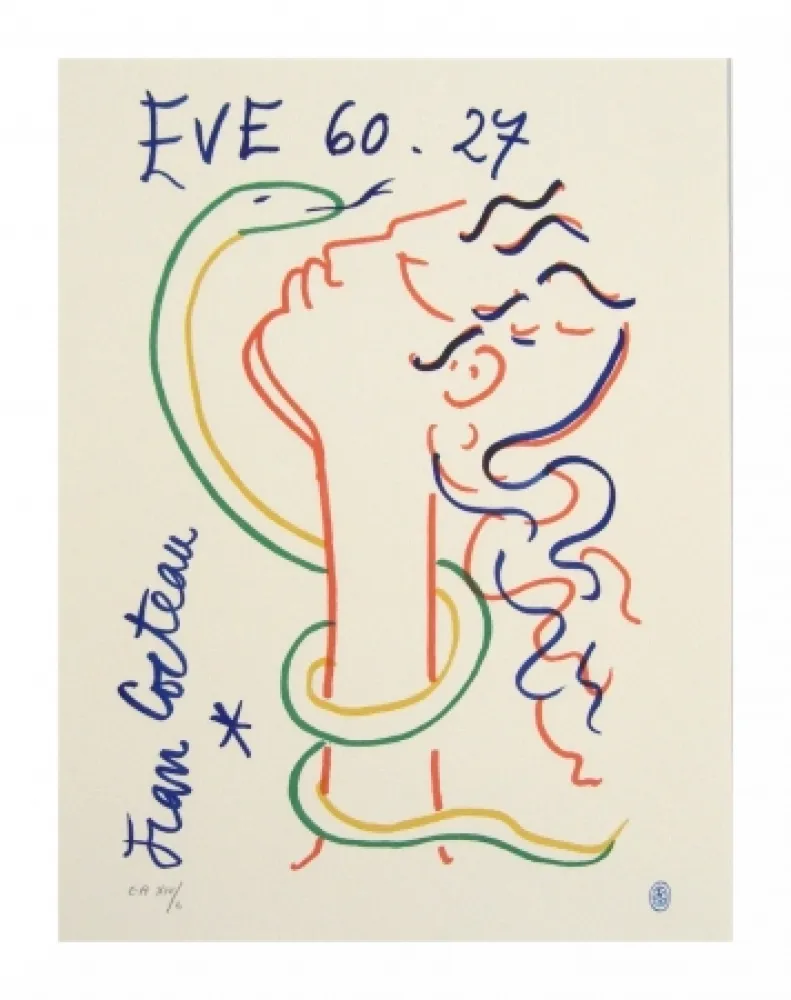 Litografia Cocteau - Hommage à Jean Cocteau