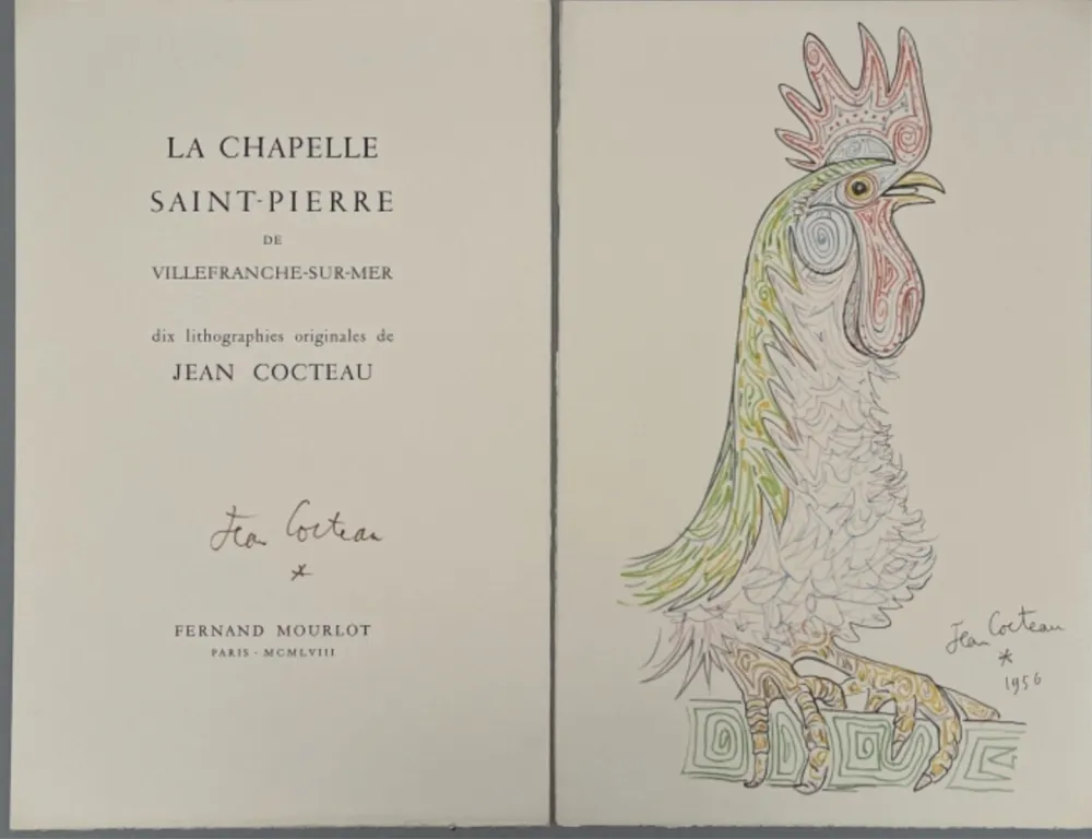 Libro Illustrato Cocteau - La Chapelle Saint-Pierre de Villefranche-sur-Mer, Mourlot 