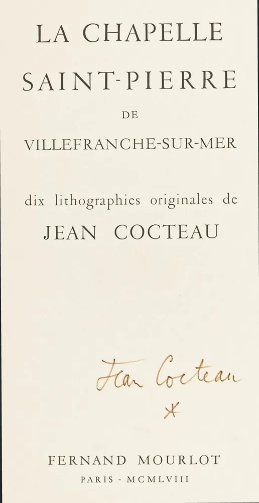 Libro Illustrato Cocteau - La Chapelle Saint-Pierre de Villefranche-sur-Mer, Mourlot 1958