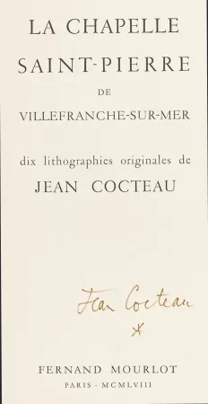 Libro Illustrato Cocteau - La Chapelle Saint-Pierre de Villefranche-sur-Mer, Mourlot 1958