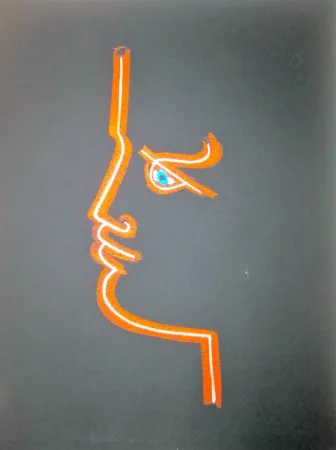 Litografia Cocteau - Le trait de feu (Black)
