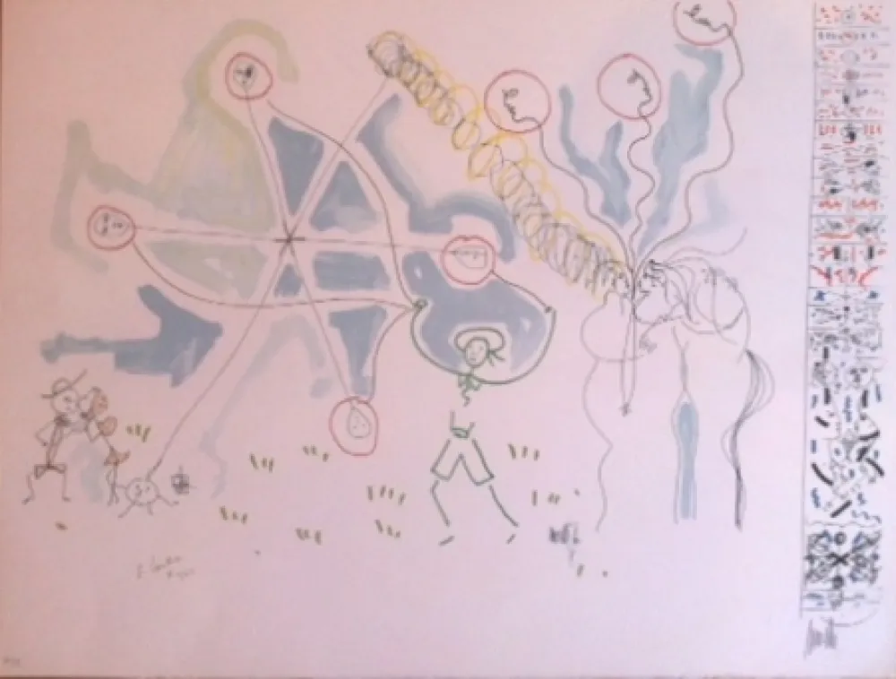 Litografia Cocteau - L'enfance