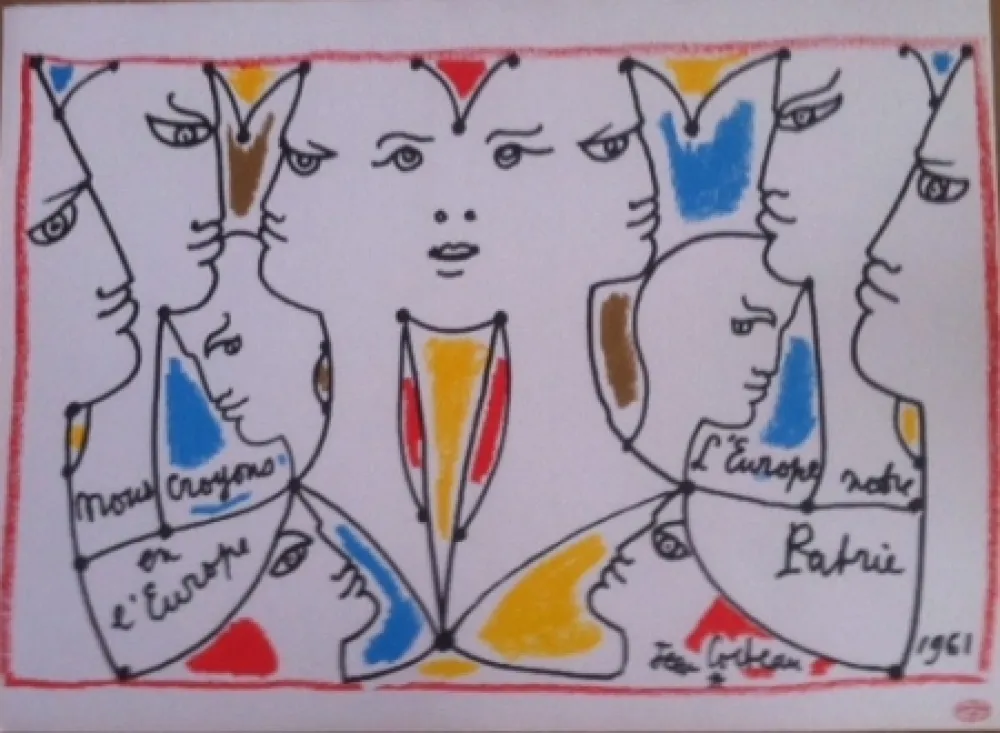 Litografia Cocteau - L'Europe