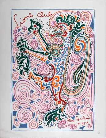 Litografia Cocteau - Lions Club, 1958