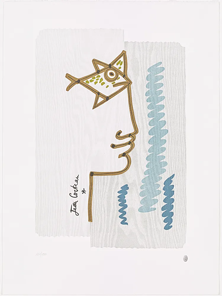 Litografia Cocteau - Oeil de poisson 